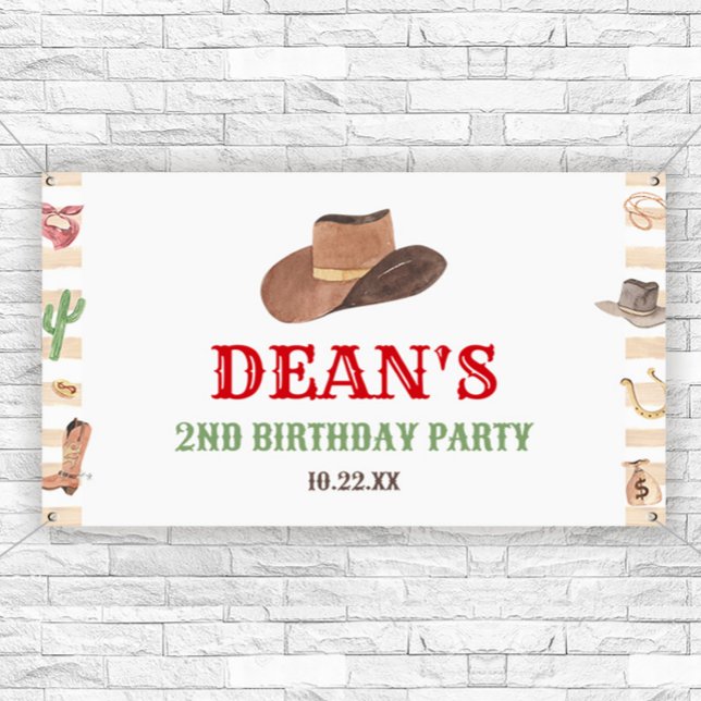 Rodeo Cowboy Western Wild West Birthday Party Banner (Von Creator hochgeladen)