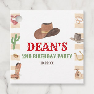 Rodeo Cowboy Western Wild West Birthday Party Geschenkanhänger