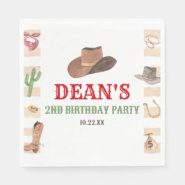 Rodeo Cowboy Western Wild West Birthday Party Serviette