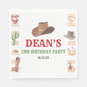 Rodeo Cowboy Western Wild West Birthday Party Serviette