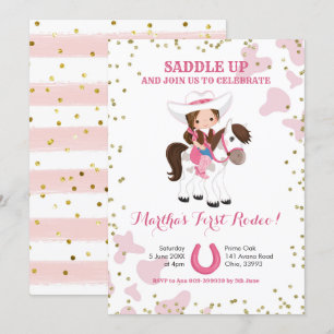 Rodeo cowgirl anniversaire Invitation