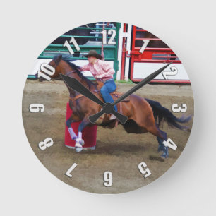 Rodéo Cowgirl Barrel-Racing Occidentale Horloge À 