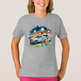Rodeo Cowgirl mit Pferdewagen und Anhänger T-Shirt
