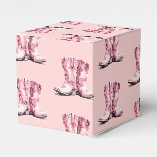 Rodeo Cowgirl Pink Boots Babydusche Geschenkschachtel (Vorderseite)
