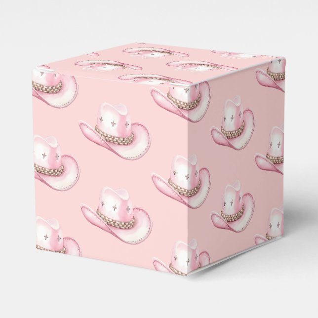 Rodeo Cowgirl Pink Hat Baby Dusche Geschenkschachtel (Vorderseite)