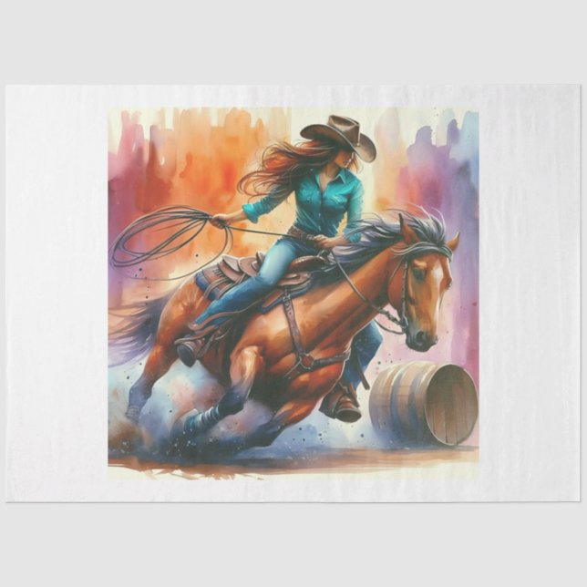 Rodeo Cowgirl Seidenpapier (Vorderseite)