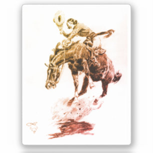 Rodeo Cowgirl (von C.M. Russell) Aufkleber
