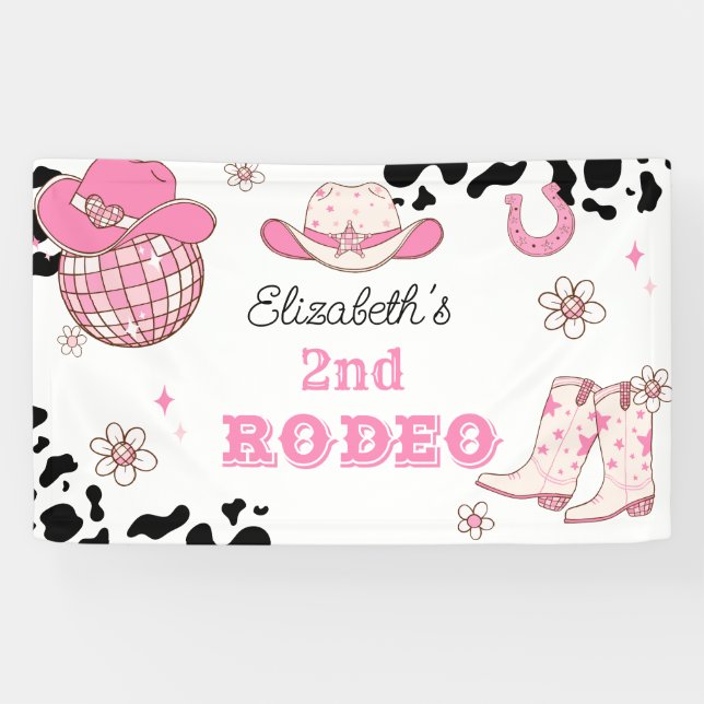 Rodeo Cowgirl Western Birthday Party Banner (Horizontal)
