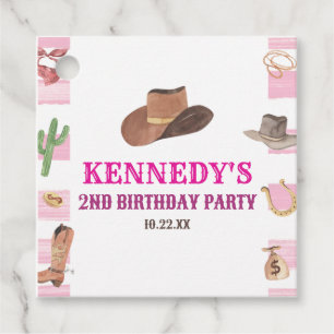 Rodeo Cowgirl Western Wild West Birthday Party Geschenkanhänger
