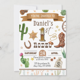 Rodeo Einladung zum ersten Geburtstag