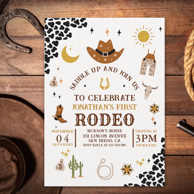 Rodeo First Birthday, Cowboy Birthday Boy Einladung (Von Creator hochgeladen)
