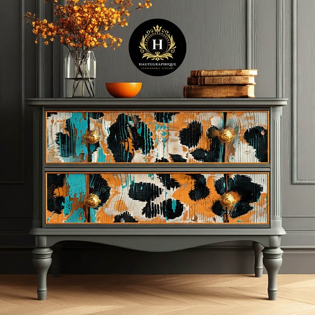 Rodeo Glam Turquoise Leopard Print Decoupage Seidenpapier (Von Creator hochgeladen)