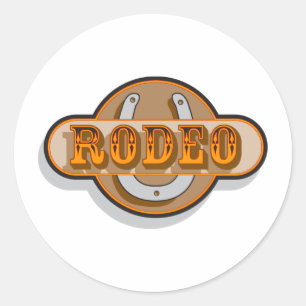 Rodeo Horseshoe Runder Aufkleber