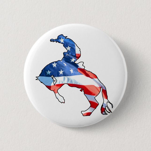 Rodeo ist Amerika - Bronco Riding Button (Vorderseite)