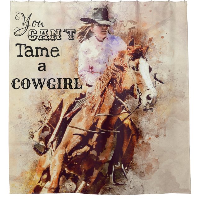 Rodeo können Sie einen CowgirlDuschvorhang nicht Duschvorhang (Vorderseite)