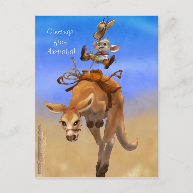 Rodeo Mouse und Rodeo Roo Postkarte (Vorderseite)