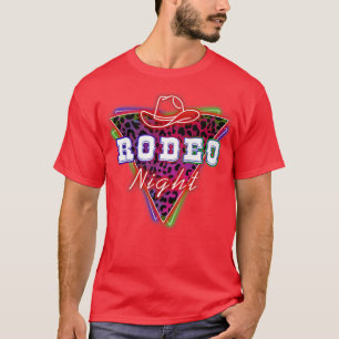 Rodeo Night Leopard Neon Cowboy Hat 672 T-Shirt