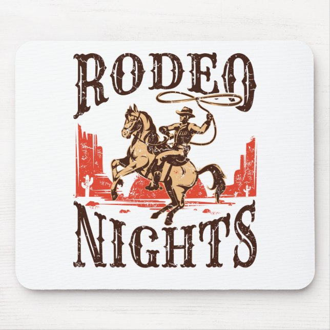Rodeo Nights Cowboy Cowgirl Western Country Mousepad (Vorne)