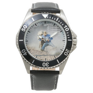 Rodeo-Ochsen-Ringkampf-Wettbewerb Western Herren Armbanduhr