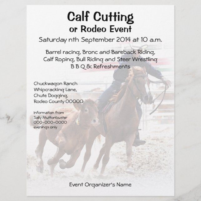Rodeo oder Western Reitveranstaltung Flyer (Vorne)