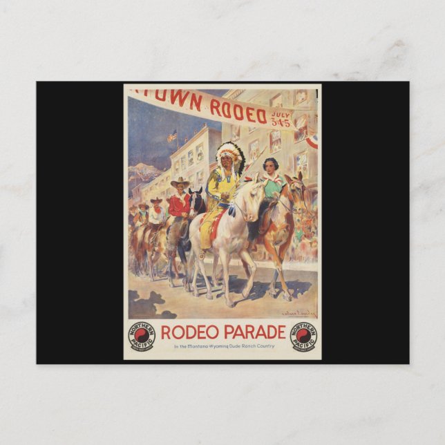 Rodeo Parade Montana Postkarte (Vorderseite)