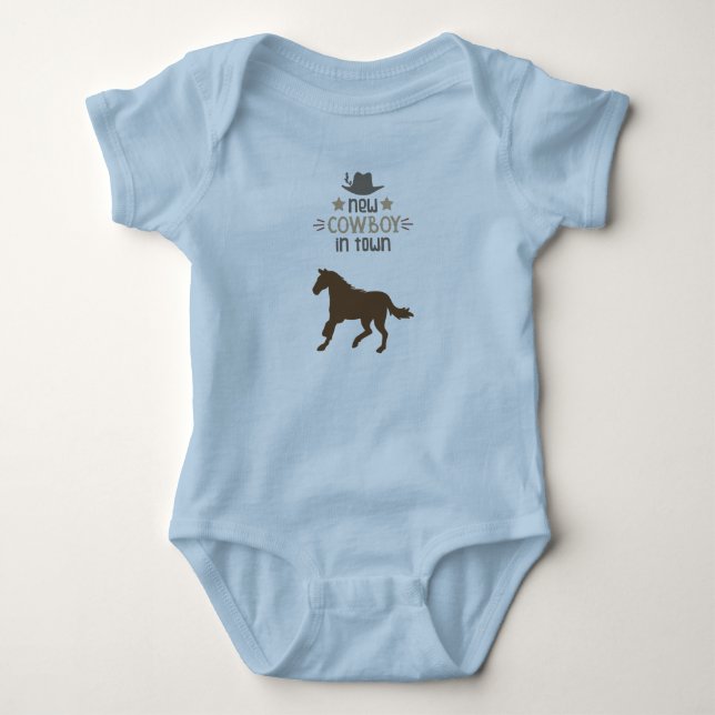 Rodeo Pferd neuer Cowboy in Town Baby Bodysuit Baby Strampler (Vorderseite)