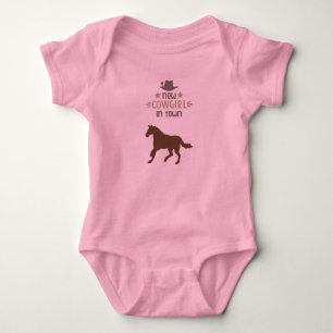 Rodeo Pferd Neues Cowgirl in Town Baby Bodysuit Strampler