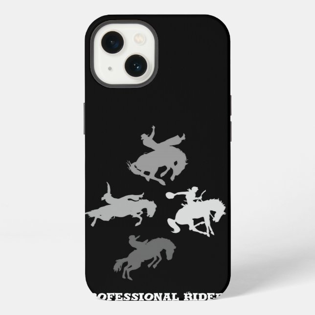 Rodeo Pferde | Schwarzer Hintergrund iPhone Hülle (Rückseite)