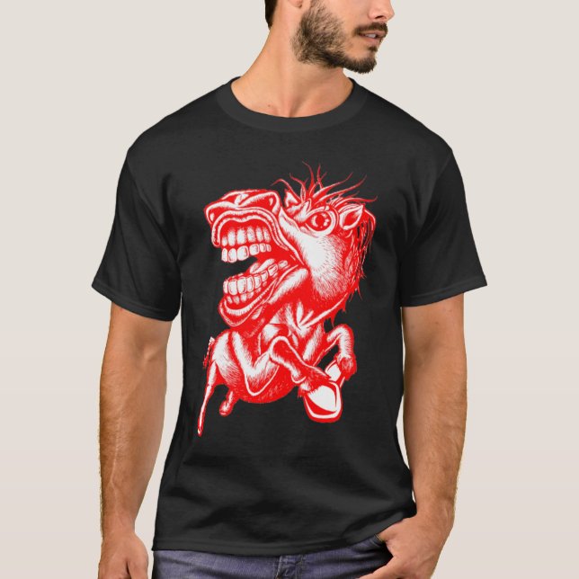 Rodeo-Pferderot T-Shirt (Vorderseite)