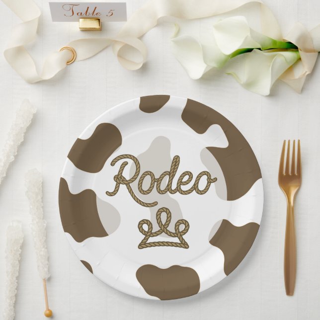 Rodeo Princess Country Western Tiara Crown Party Pappteller (Hochzeit)