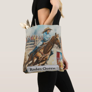 Rodeo Queen Barrel Racing Cowgirl Watercolor Tasch Tasche