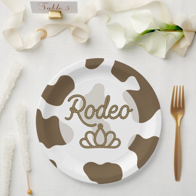 Rodeo Queen Country Western Tiara Crown Party Pappteller (Hochzeit)