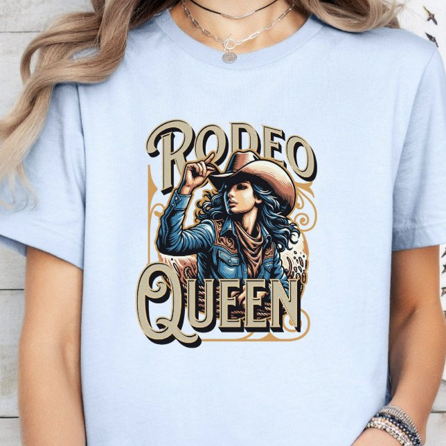 Rodeo Queen, Cowgirl Gift, Girl Boss Blue T-Shirt (Von Creator hochgeladen)