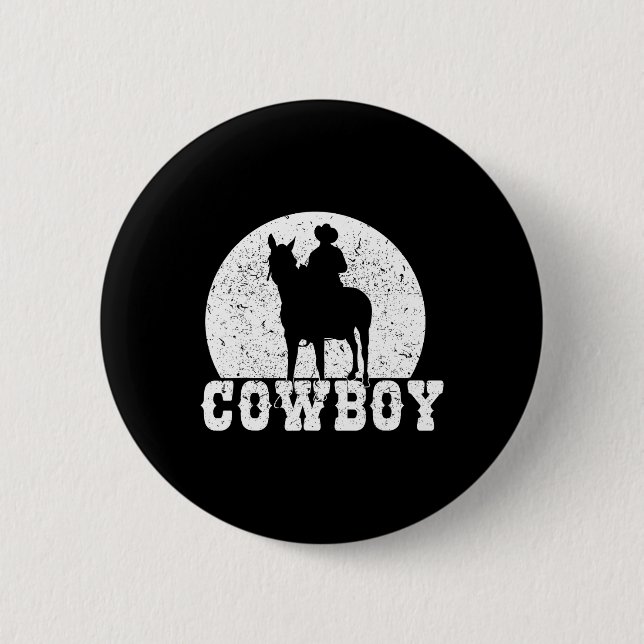 Rodeo Reiter Cowboy Reitsport Grafik Button (Vorderseite)