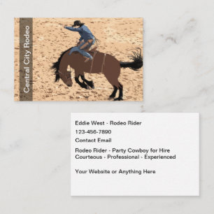 Rodeo-Reiter Cowboy zur Miete Visitenkarte