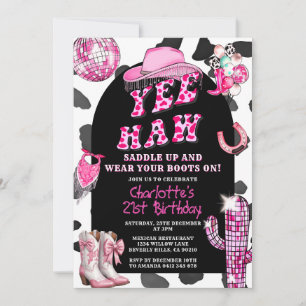 Rodeo Retro Cowgirl Birthday ANY AGE Dance Party Einladung