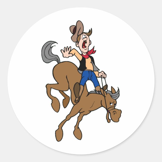 Rodeo Rider Runder Aufkleber (Vorderseite)