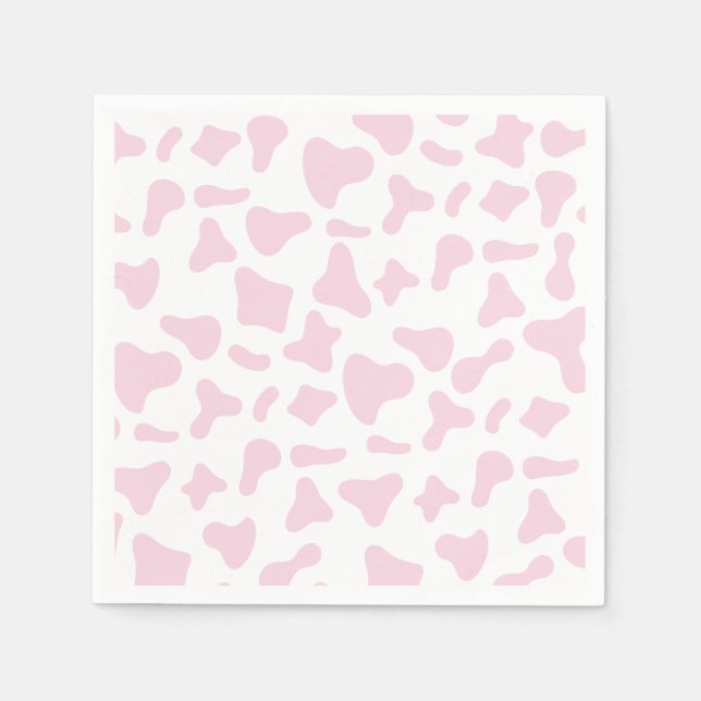 Rodeo Rosa Kuh Print Western Geburtstag Serviette (Vorderseite)