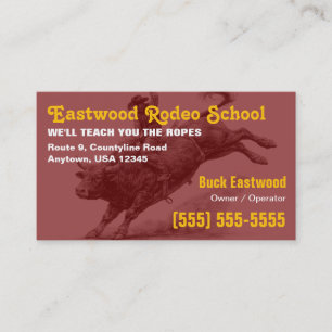 Rodeo-Schule   Bull Rider-Training / Ausbilder Visitenkarte