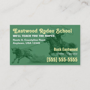 Rodeo-Schule Cowboy-Roping-Instruktor-Karte Visitenkarte