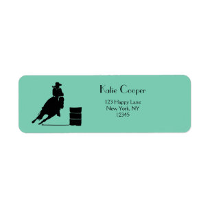 Rodeo Theme Cowgirl Barrel Racing Silhouette