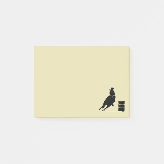 Rodeo Theme Cowgirl Barrel Racing Silhouette Post-it Klebezettel (Vorderseite)