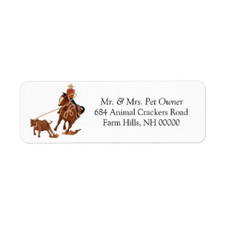 Rodeo Theme Rückgabeadresse Label-Sticker