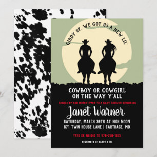 Rodeo-themenorientierte Babyparty Einladung