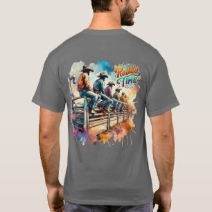 Rodeo Time Cowboys sitzen auf Rodeo Bucking Chutes T-Shirt