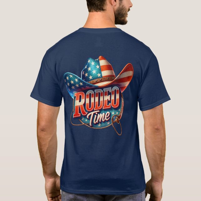 Rodeo-Time-Text mit Hat Western T - Shirt (Rückseite)