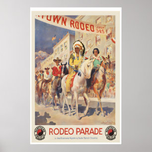 Rodeo-Umzug in Montana Vintage-Reiseposter Poster