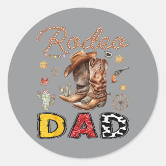 Rodeo-Vater Western-Cowboy Lustiger Geburtstags-Ju Runder Aufkleber