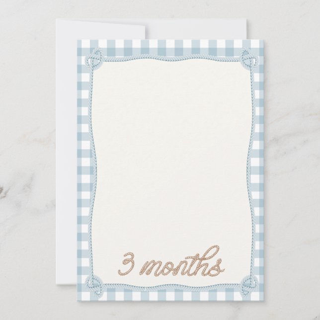 Rodéo vintage bleu plaqué 3e mois Carte mensuelle (Devant)