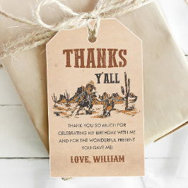 Rodeo Western Cowboy 1. Geburtstag Party Geschenkanhänger